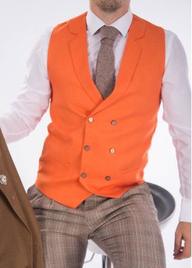 Vesta de bărbați, Slim Fit, light orange - VS52