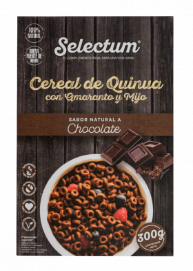 Cereale de quinoa cu amarant si mei cu aroma de ciocolata, 300g, Selectum