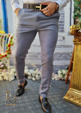 Pantaloni eleganți de bărbați, Gri, Slim Fit, Conici si elastici - PN532