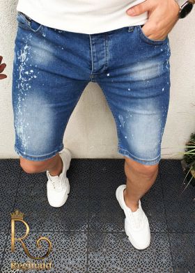 Blugi scurti de bărbați skinny fit conici - elastici Premium Denim 5002- BG640