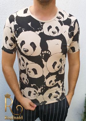 Tricou barbati slim fit CREM PANDA - TR128