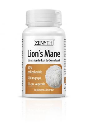 Lion's Mane, Extract de Coama Leului, 500 mg, 60 capsule, Zenyth