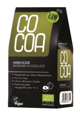 Alune in ciocolata raw-vegan, eco-bio, 70g - Cocoa