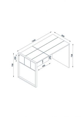 Birou, Tera Home, Lost, 124x75.8x60 cm, PAL, Maro