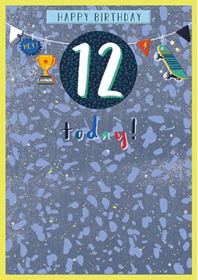 Felicitare - Happy Birthday 12 Today! - baieti | Great British Card Company