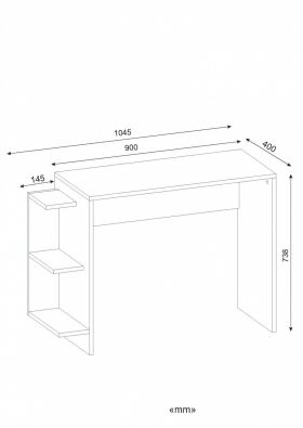 Birou Wooden Art, Marlinda White, 104.5x73.5x40 cm