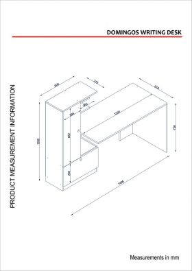 Birou Domingos, Furny Home, 150x60x120 cm, alb