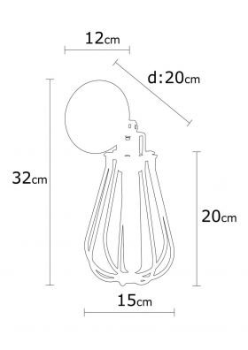 Aplica de perete, Alby, 525NOR3177, Metal, Negru/Bronz