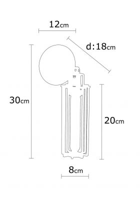 Aplica de perete, Alby, 525NOR3169, Metal, Negru