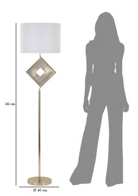 Lampadar Move, Mauro Ferretti, Ø40 x 161 cm, 1 x E27, 40W, fier/textil, auriu/alb