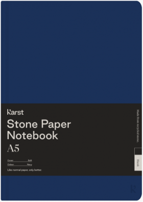 Carnet A5 - Stone Paper - Softcover, Blank - Navy | Karst