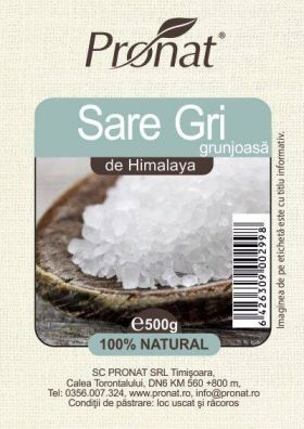 Sare de Himalaya gri grunjoasa 500g - Pronat