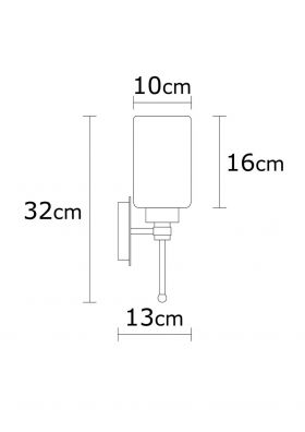 Aplica de perete Balcova N-344, Noor, 13 x 32 cm, 1 x E27, 100W, argintiu