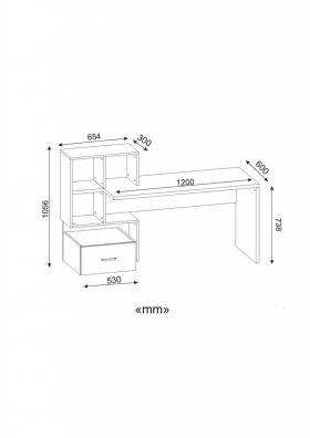 Birou Wooden Art, Bloom White Walnut, 152.7x105.6x60 cm