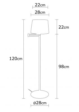 Lampadar Assos N-714, Noor, 28 x 120 cm, 1 x E27, 100W