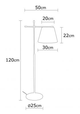 Lampadar Assos N-715, Noor, 50 x 120 cm, 1 x E27, 100W, negru