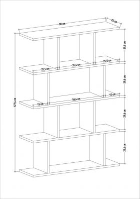 Biblioteca Harmon, Colman, 90x25x127.4 cm, natural