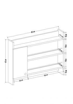 Cabinet bucatarie Knerr, Colman, 85x15x65 cm, alb