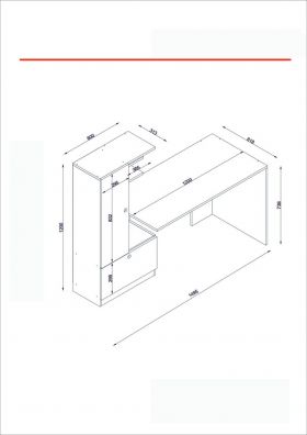 Birou Domingos, Furny Home, 150x60x120 cm, alb/maro