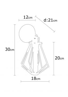 Aplica de perete, Oylat - N-1042, Alby, 18 x 40 cm, 1 x E27, 40W, negru