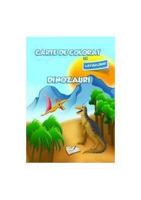 Carte de colorat cu abtibilduri - Dinozauri