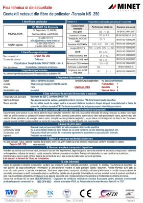 Folie membrana Geotextil Terasin NS 250 gr/mp, latime 1,5 m, lungime 100 m, suprafata 150 mp, agrotextil antiburuieni, pavaje, drenaje