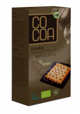 Biscuiti in ciocolata neagra raw, eco-bio, 95g - Cocoa