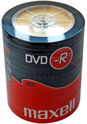 dvd-r 4.7gb, 16x, 100buc pe folie, maxell