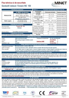 Folie membrana Geotextil Terasin NS 150 gr/mp, latime 2 m, lungime 100 m, suprafata 200 mp, agrotextil antiburuieni, pavaje, drenaje