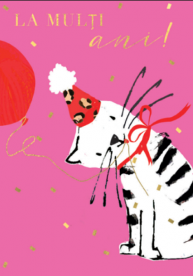Felicitare - La multi ani - Pisica - Roz | Hammond Gower