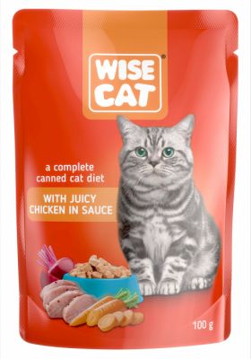 Wise cat, hrana umeda pentru pisici cu pui in sos - 24x100 g