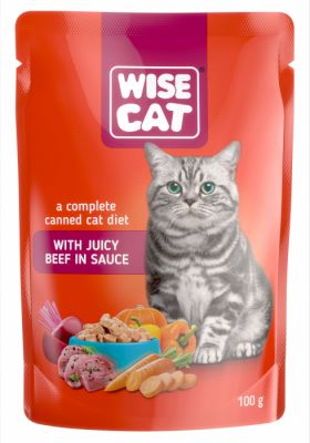 Wise cat, hrana umeda pentru pisici cu vita in sos - 100 g