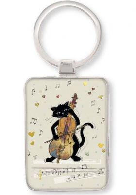 Breloc - Chat Musique Violoncelle | Kiub