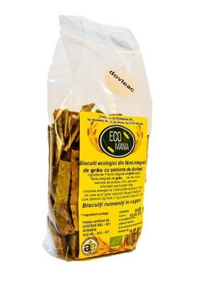 Biscuiti integrali cu seminte de dovleac, 200g, Ecomania