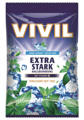 Bomboane fara zahar Extra Stark cu vitamina C, 60g - Vivil