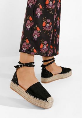 Espadrile cu snur negre Adelie