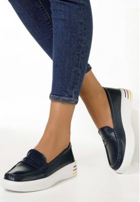 Mocasini dama piele Limoira navy