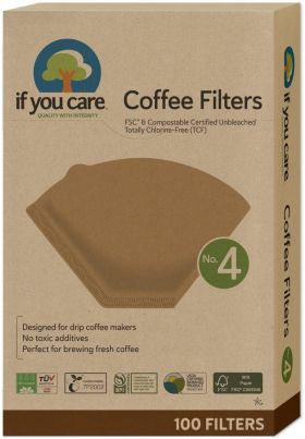 Filtre de cafea marimea 4, nealbite, fara clor, compostabile, 100 bucati, If You Care