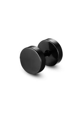 Cercei cu gantere pentru bărbați J2943 negru 10 mm