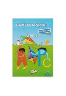 Carte de colorat cu abtibilduri - Litere