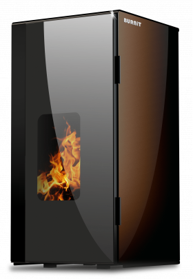Centrala termosemineu pe peleti Burnit Vision Brown 18 kw, echipata cu pompa de circulatie, vas de expansiune, automatizare, suprafata pana la 120 metri patrati