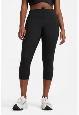 Colanti crop cu talie medie si tehnologie Dri-FIT pentru alergare Fast