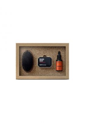 Set pentru ingrijirea barbii Simple Lumberjack HEMP Shine cu ulei de canepa - 4 produse