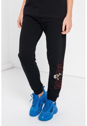 Pantaloni sport conici cu logo