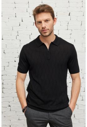 Tricou polo tricotat