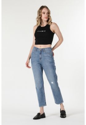 Blugi mom fit crop