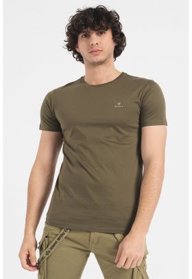 Tricou slim fit cu logo brodat