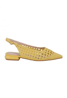 Balerini slingback de piele cu varf ascutit