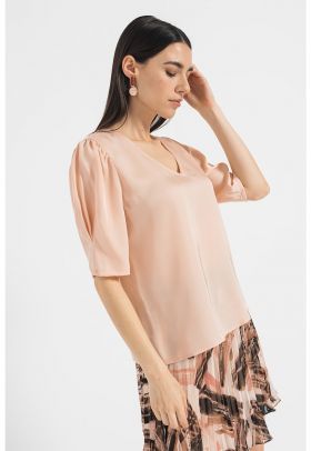 Bluza din satin cu decolteu in V