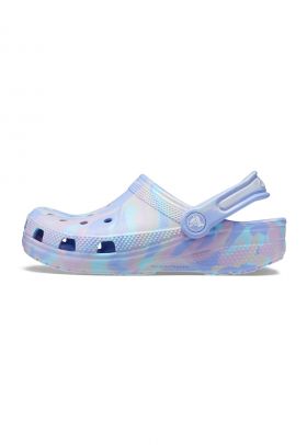 Saboti slingback de cauciuc cu imprimeu abstract